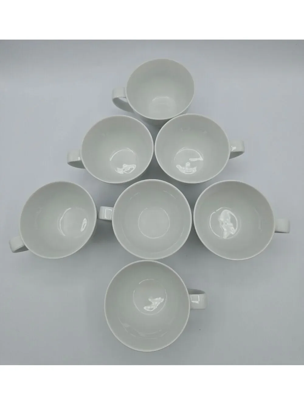 Vintage Pottery Barn Textured White Coffee Tea Cups Set of 7 Made In Japan 2001